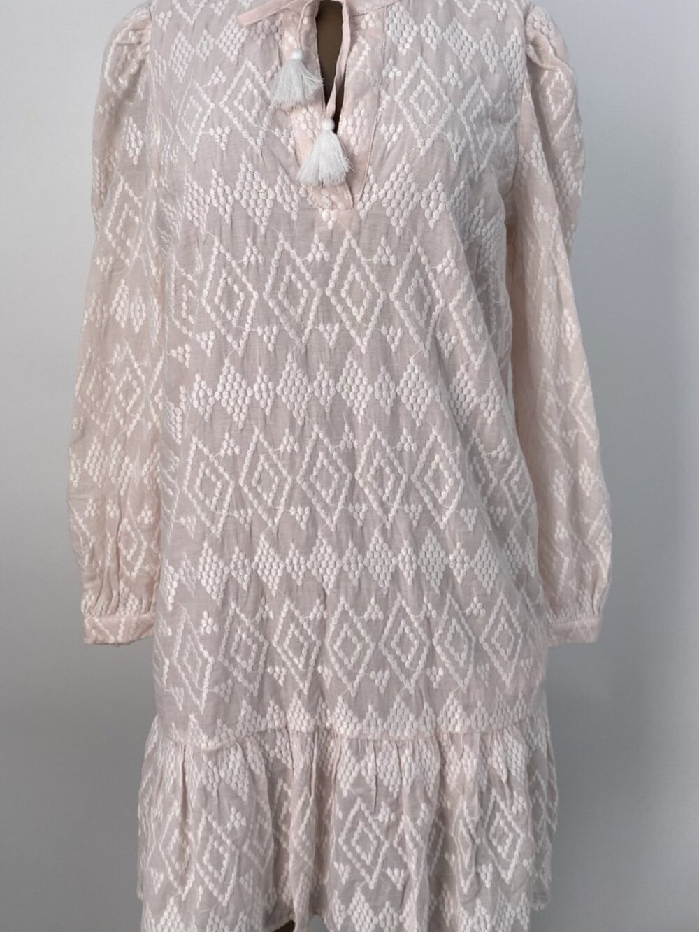 STS Sail To Sable Womens Mini Shift Dress Blush Pink Size S Ruffle Hem *SAMPLE*